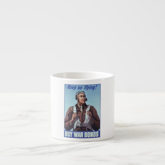 Black Aviators: U.S. WW2 Military Fighting Service Espresso Cup (Front)