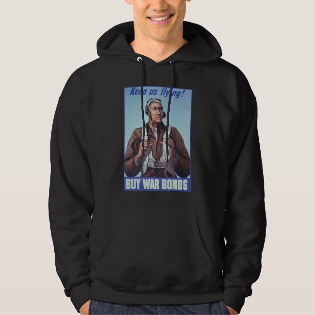 Black Aviators: U.S. WW2 Military Fighting Service Hoodie (Front)