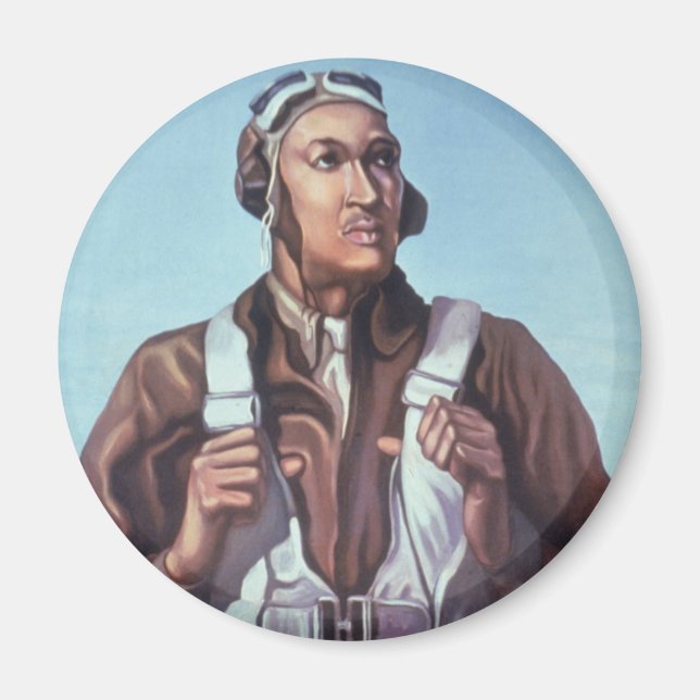 Black Aviators: U.S. WW2 Military Fighting Service Magnet (Front)