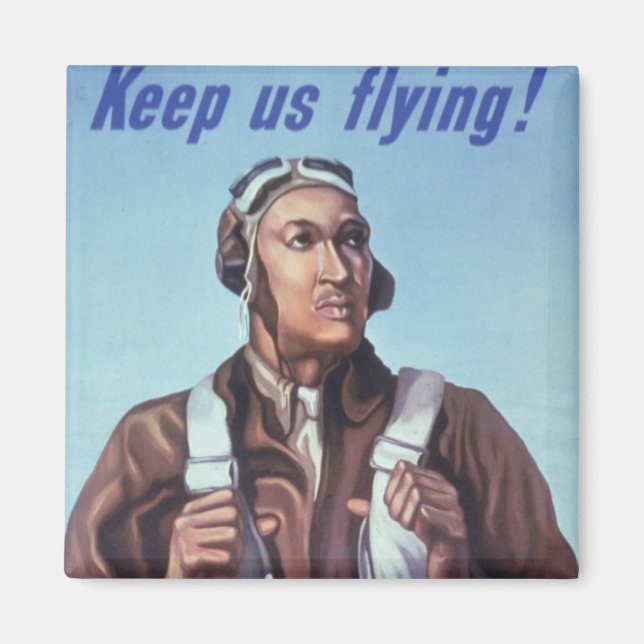 Black Aviators: U.S. WW2 Military Fighting Service Magnet (Front)