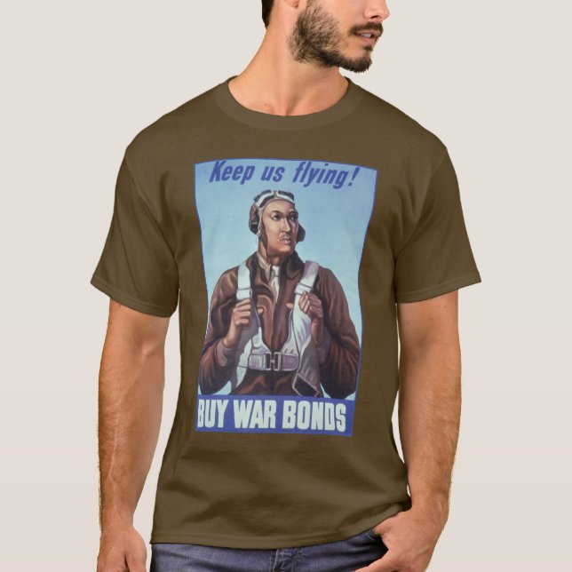 Black Aviators: U.S. WW2 Military Fighting Service T-Shirt (Front)