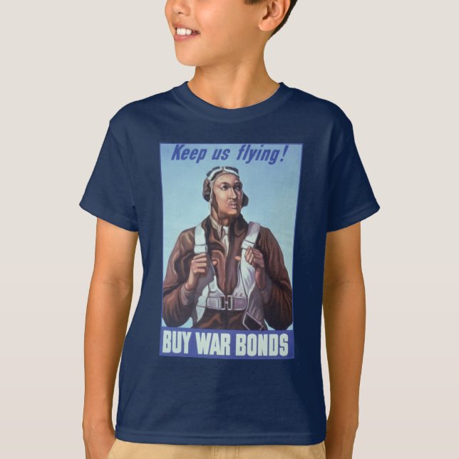 Black Aviators: U.S. WW2 Military Fighting Service T-Shirt (Front)