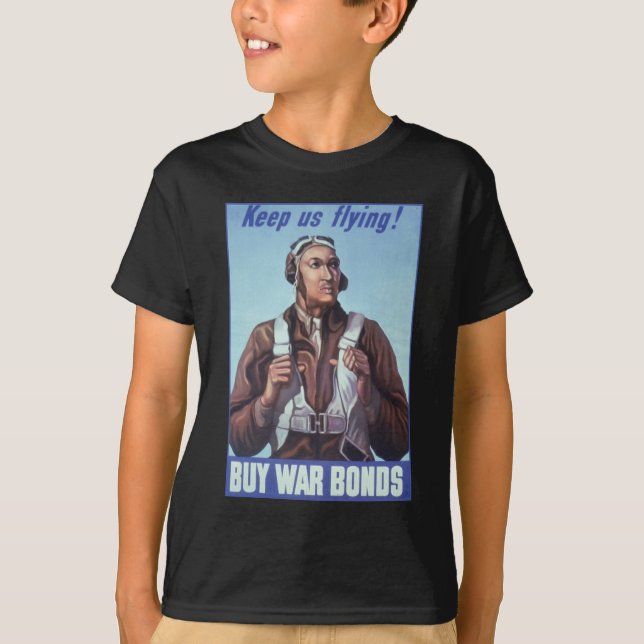 Black Aviators: U.S. WW2 Military Fighting Service T-Shirt (Front)