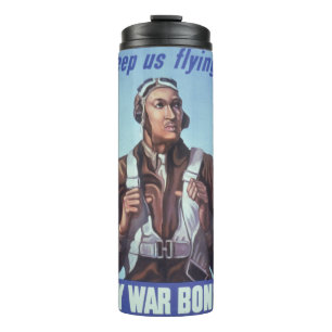 Black Aviators: U.S. WW2 Military Fighting Service Thermal Tumbler
