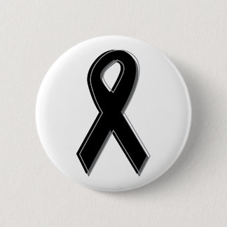 Black Awareness Ribbon 2 Inch Round Button