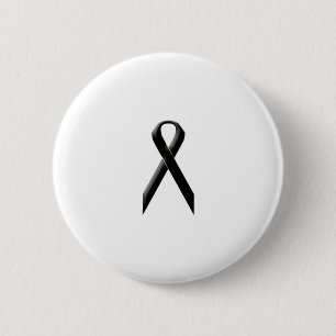 Black awareness ribbon 2 inch round button