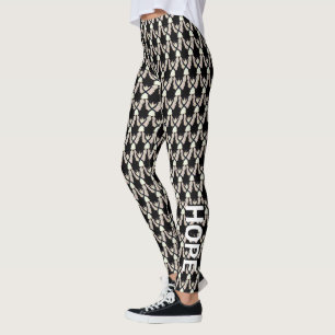 Black Awareness Ribbon Angel Custom Art Leggings