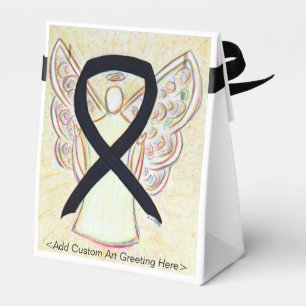 Black Awareness Ribbon Angel Party Favour Boxes