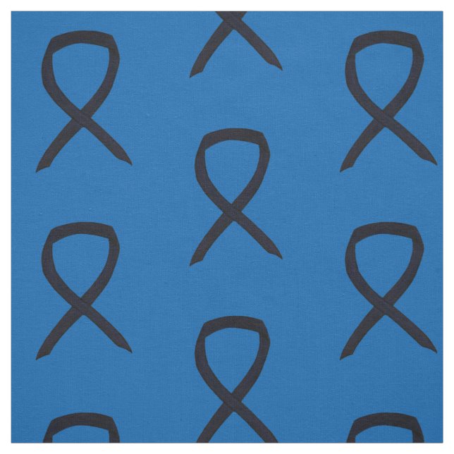 Black Awareness Ribbon Custom Fabric Material (Swatch)
