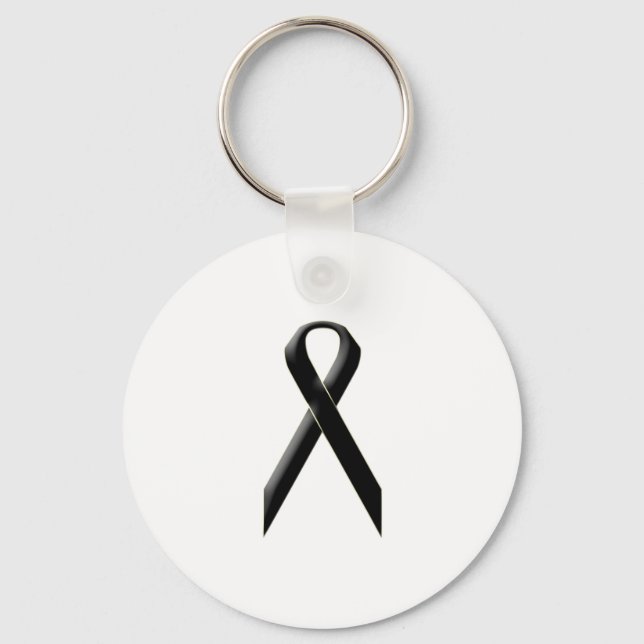 Black awareness ribbon keychain (Front)