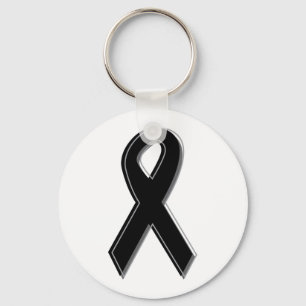 Black Awareness Ribbon Keychain