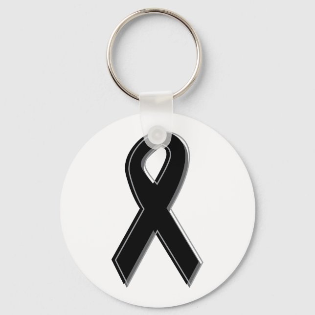 Black Awareness Ribbon Keychain (Front)