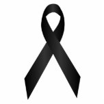 Black Awareness Ribbon Pin Photo Sculpture Button<br><div class="desc">A black awareness ribbon with a text template on a variety of products. The simple and elegant design is an original graphic vector with a gradient made to resemble a shinny satin ribbon.</div>