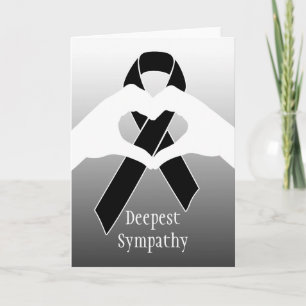 Black Awareness Ribbon + your message Card