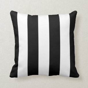 Black Awning Stripe Throw Pillow