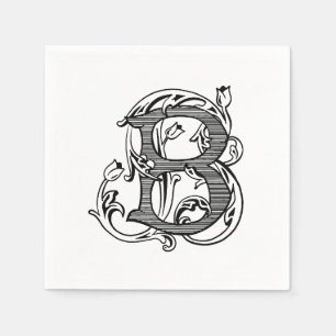 Black "B" Monogram Cocktail Napkins