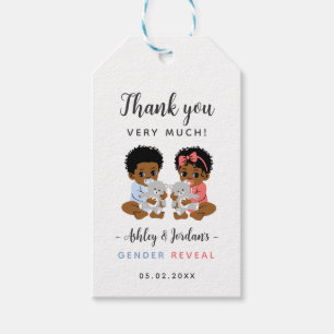Black Baby Gender Reveal Thank You Tags