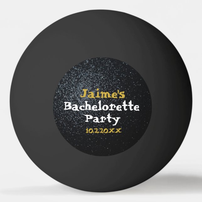 Black Bachelorette Party Event Activity Ping Pong Ball (Front)