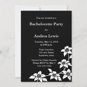 Black Bachelorette Party Invite / Announcement