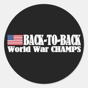 Black Back-To-Back USA Champs Classic Round Sticker