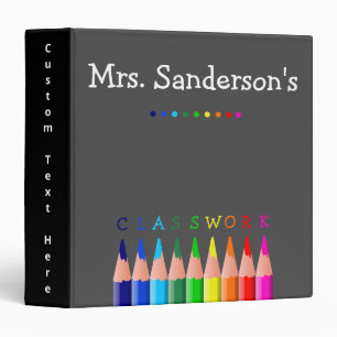 Black Back To School Coloured Pencil Binder