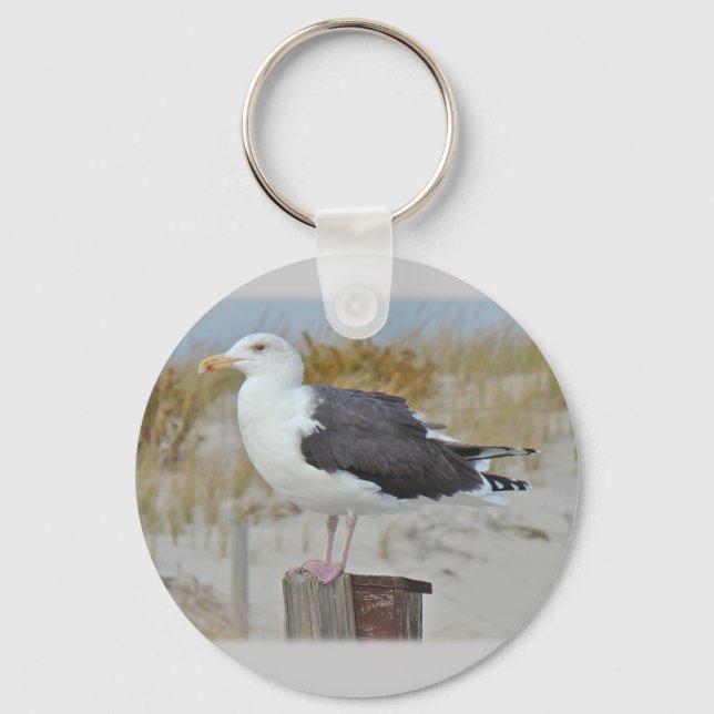 Black Backed Gull Seagull Series Keychain (Front)
