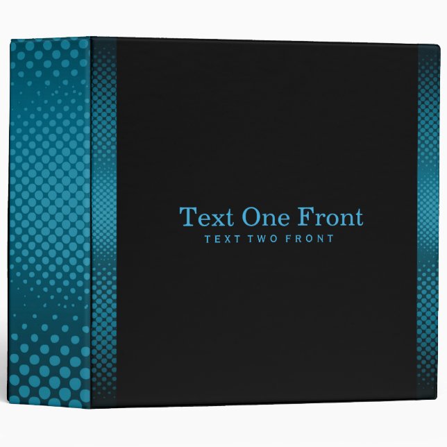 Black Background And Blue Dots Stripes Binder (Front/Spine)