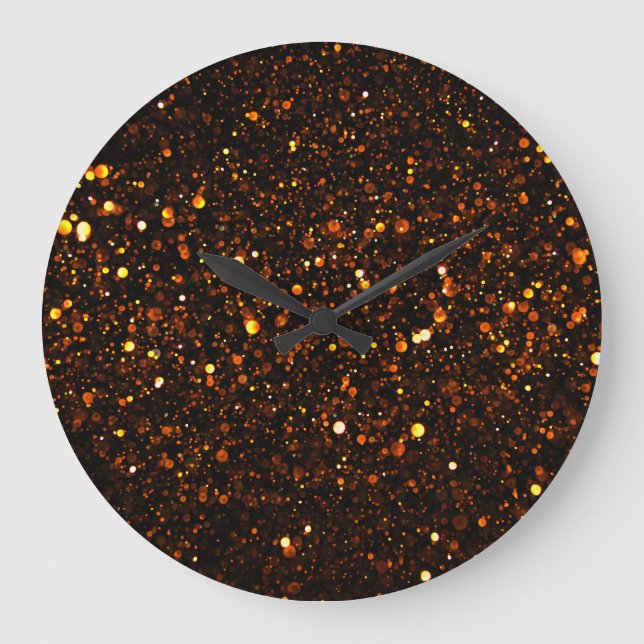 Black Background Beautiful Bokeh Large Clock (Front)