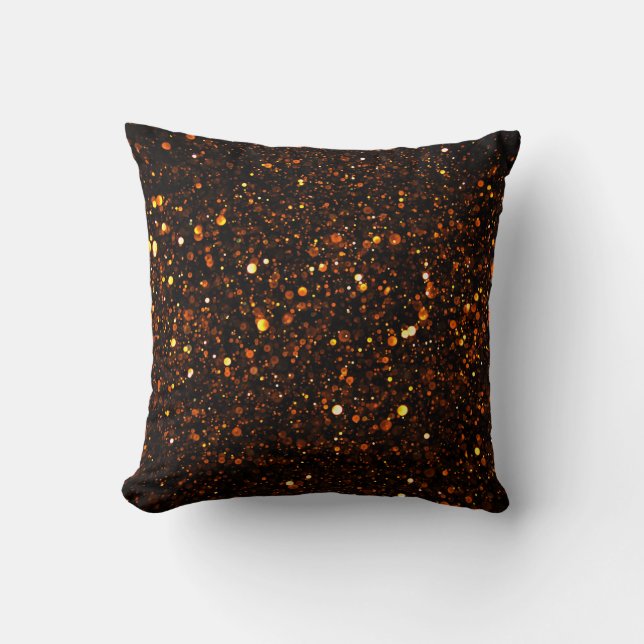 Black Background Beautiful Bokeh Throw Pillow (Front)