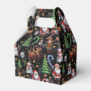 Black Background Christmas Decorative Pattern Favor Box
