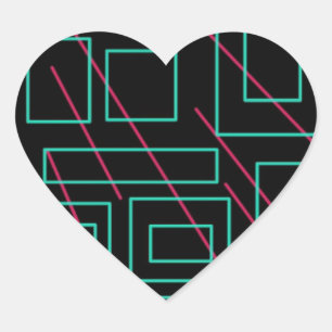 black background design heart sticker