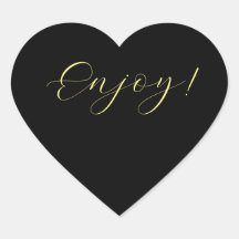 Black Background Enjoy Heart Sticker