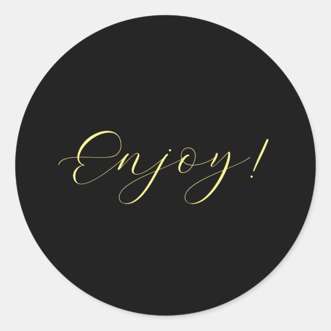 Black Background Enjoy Sticker (Front)