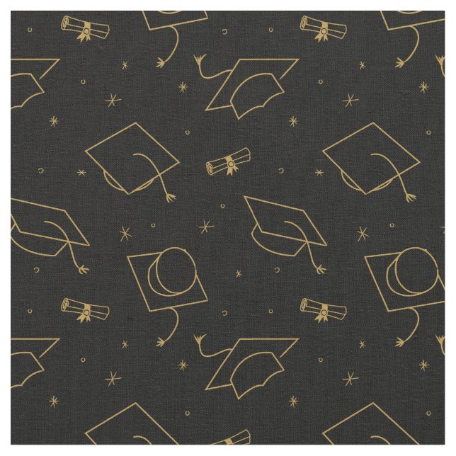 Black Background Graduation Cap Toss Fabric (Close Up)