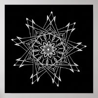 Black Background Large Mandala Adult Coloring