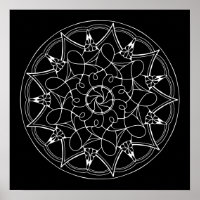 Black Background Mandala Large Adult Colouring