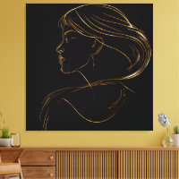 Black Background Modern Wall Art”Stretched Canvas 