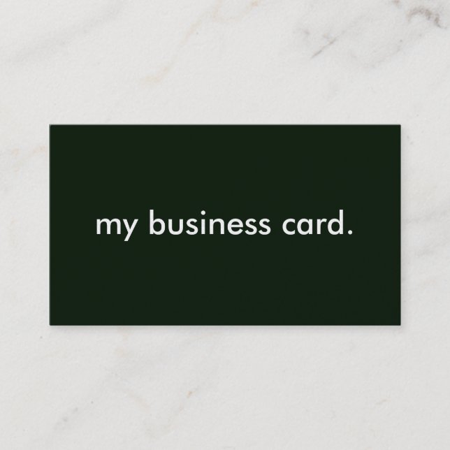 Black Background, my business card. Business Card (Front)