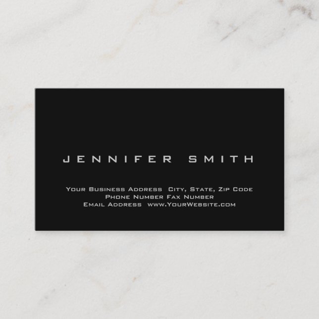 Black Background Plain Standard Size Business Card (Front)