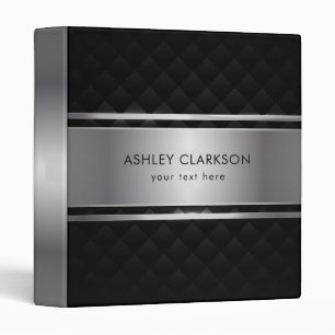 Black Background Silver Stripe Binder