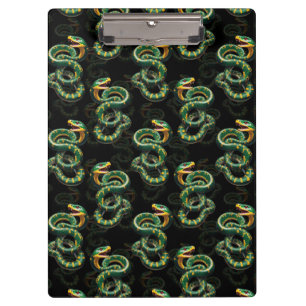 Black Background Snake Pattern Design Clipboard