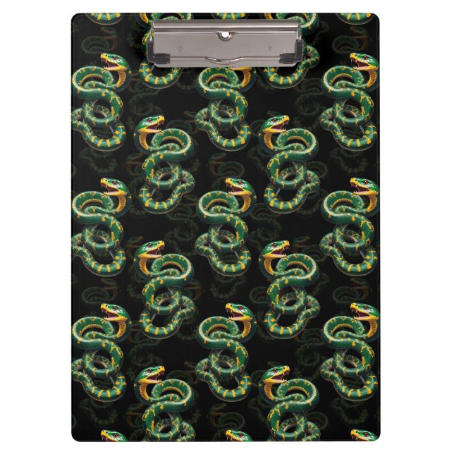 Black Background Snake Pattern Design  Clipboard (Front)