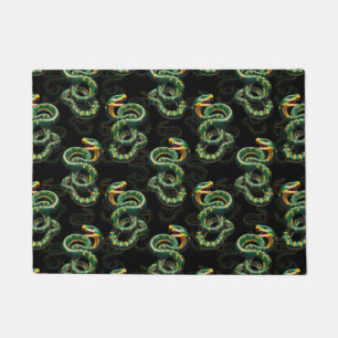 Black Background Snake Pattern Design Doormat