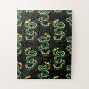 Black Background Snake Pattern Design  Jigsaw Puzzle
