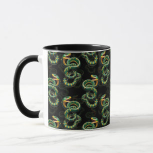 Black Background Snake Pattern Design  Mug