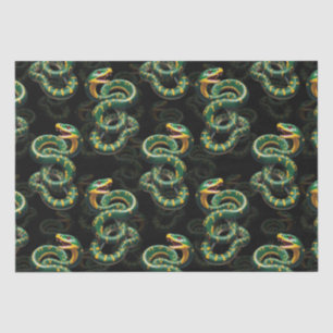 Black Background Snake Pattern Design  Tissue Paper