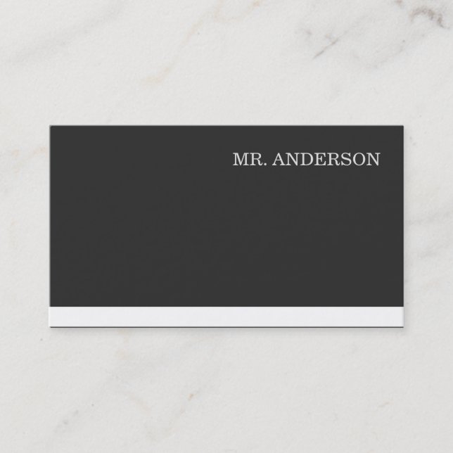 Black Background White Accent Variation Business Card (Front)