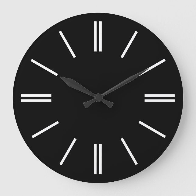 Black Background White Lines Wall Clock (Front)