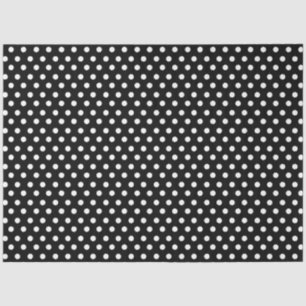 Black background with White Polka Dots Tissue Paper