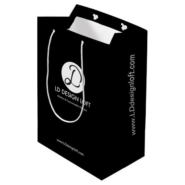 Black Bag Your Company Logo Website Here Custom (Back Angled)